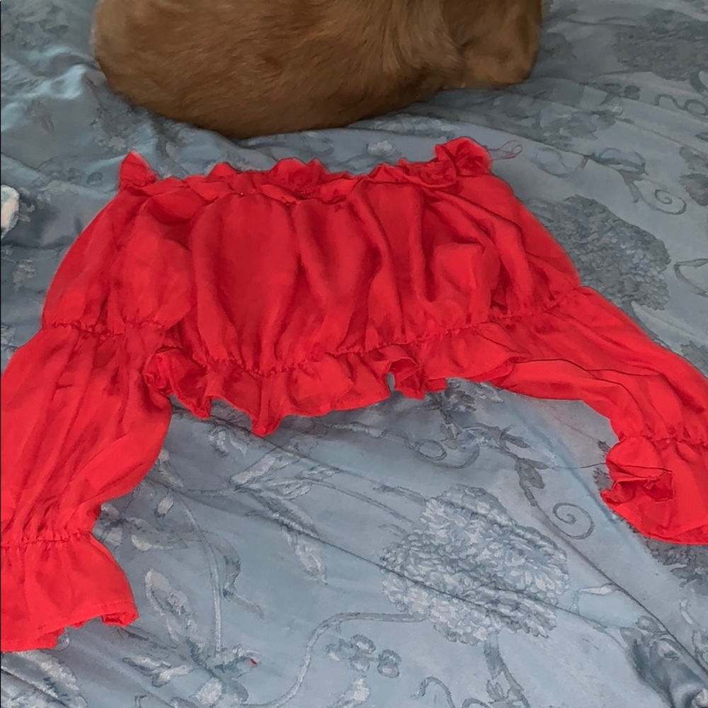Red Off-the-shoulder Top